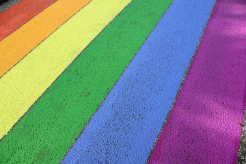 Fototapeta premium Regenbogen-Flagge in Reykavik