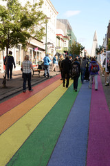 Regenbogen-Flagge in Reykavik