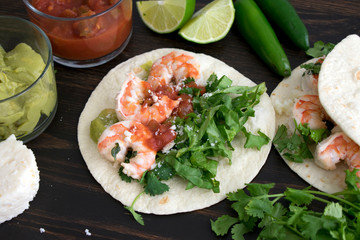Margarita Shrimp Tacos with Toppings