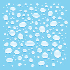 Fototapeta na wymiar Graphic different shapes vector transparent drops of water