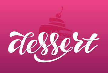 Cute hand drawn doodle kitchen lettering logo art - cafe, menu, dessert. Template poster banner art style