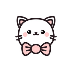 Cute cartoon cat icon