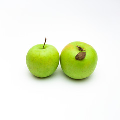 green apples isolated on white background