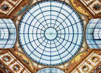 Fototapeta premium Mediolan, Galleria Vittorio Emanuele II, kopuła.
