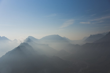 Obraz premium Montaña al amanecer hermoso paisaje en pico horcones monterrey