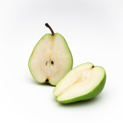 pears on white background