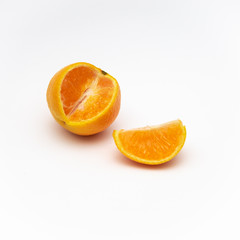 fresh orange on white background