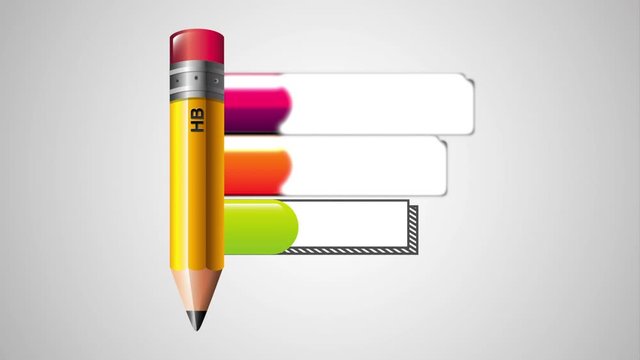 pencil with statistics infographic animation