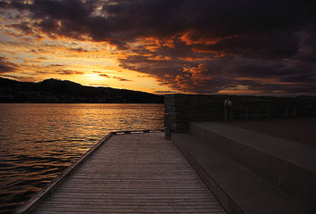 Obraz na płótnie Canvas Sunset in Bergen