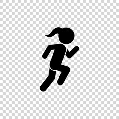 Woman Running Icon , Vector Illustration