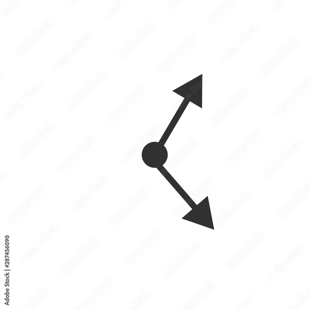 Poster clock rotation arrows arrowheads icon for mobile concept and web design. time sync simplesymbol, log