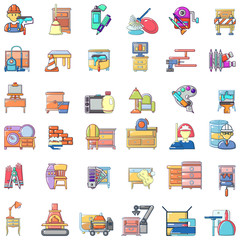Decorative repair icons set. Cartoon set of 36 decorative repair vector icons for web isolated on white background
