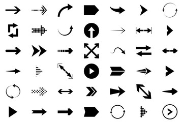 Arrows big black set icons. Arrow icon. Arrow vector collection. Arrow. Cursor. Modern simple arrows. Vector illustration