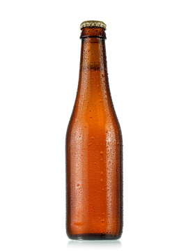 Small Brown Beer Bottle With Drops