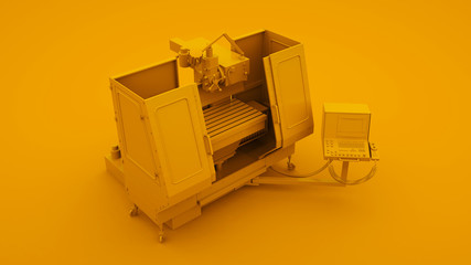 Milling machine. Minimal idea concept. 3d illustration