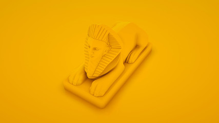Egyptian Sphinx Statue. Minimal idea concept. 3d illustration