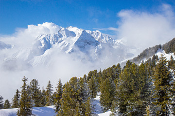 view of Mayrhofen ski resort, Austrian Alps