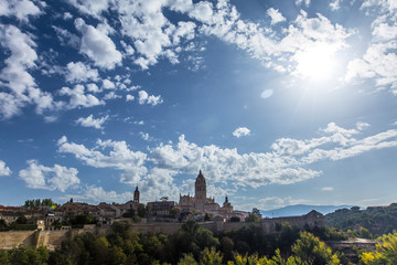 Panoramic view of La Alc&aacute;zar de Segovia, spain