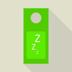 Sleeping door tag icon. Flat illustration of sleeping door tag vector icon for web design