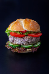 bavarian burger in a typical bun