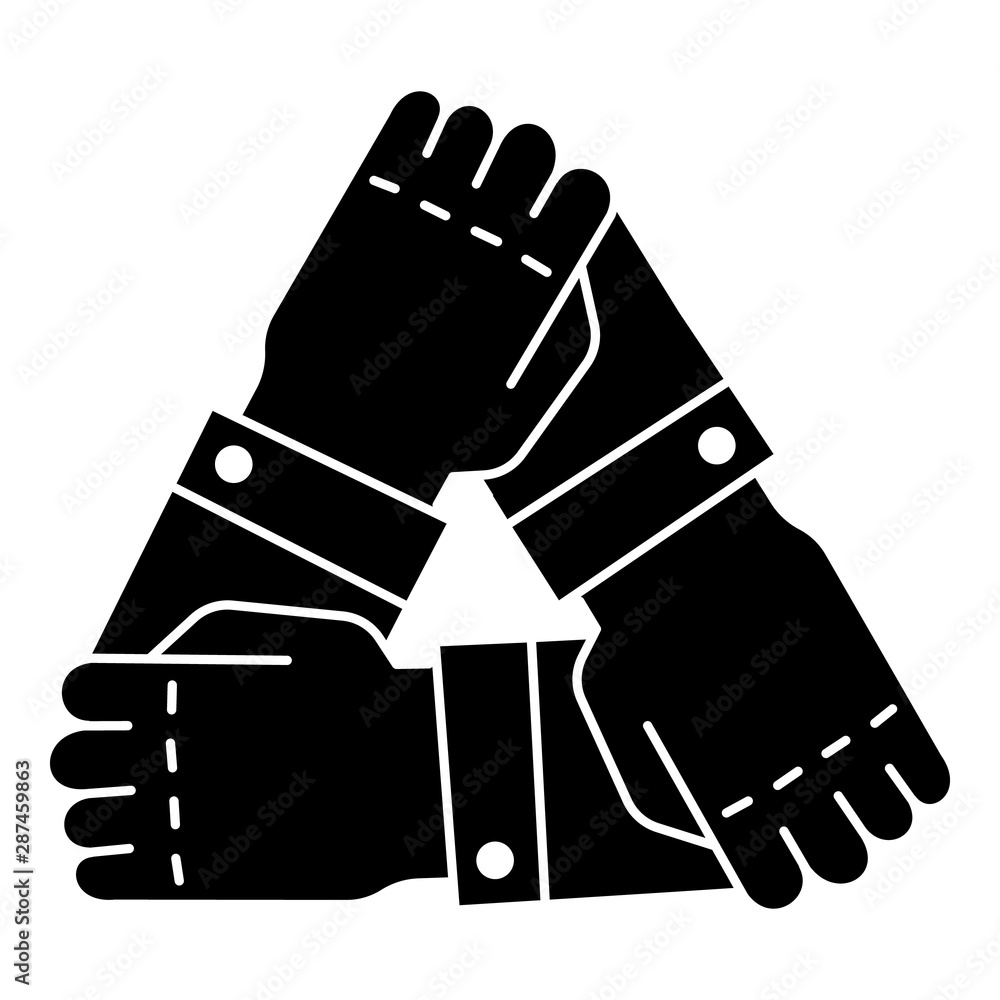 Poster hands teamwork icon. simple illustration of hands teamwork vector icon for web design isolated on wh