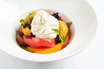burrata with fresh ripe tomatoes