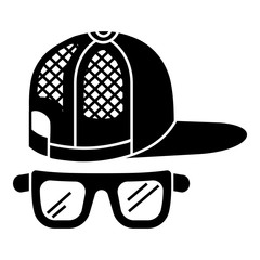 Baseball cap glasses icon. Simple illustration of baseball cap glasses vector icon for web design isolated on white background