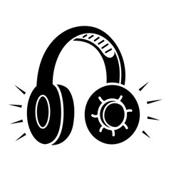 Dj headphones icon. Simple illustration of dj headphones vector icon for web design isolated on white background