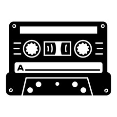 Music cassette icon. Simple illustration of music cassette vector icon for web design isolated on white background