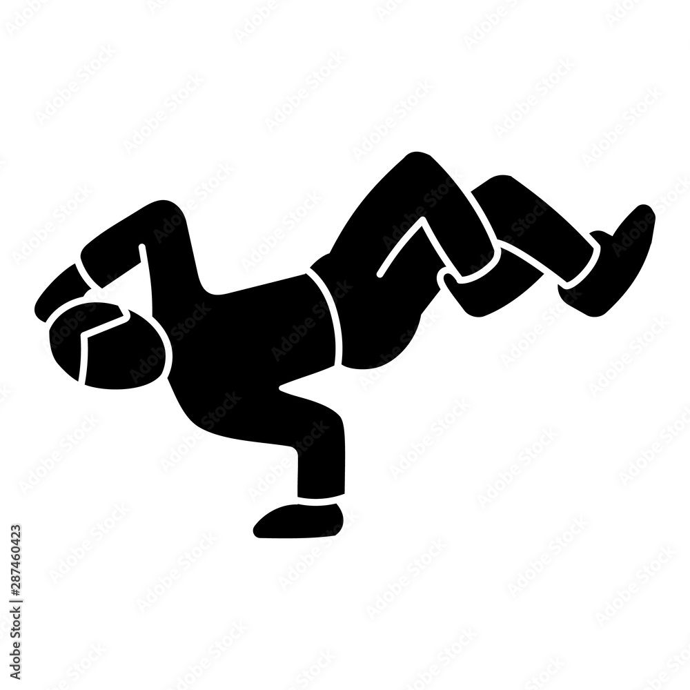 Poster break dancer icon. simple illustration of break dancer vector icon for web design isolated on white 