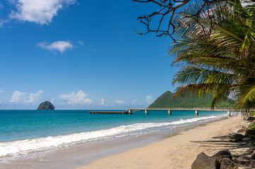 Fototapeta na wymiar Le Diamant Beach in Martinique (2019)