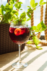 sangria with fresh fruits and berries
