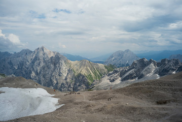 Zugspitze Gletscher Bergblick wanderung wandern hiking outdoor alpen