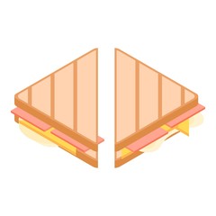 Breakfast sandwich icon. Isometric of breakfast sandwich vector icon for web design isolated on white background