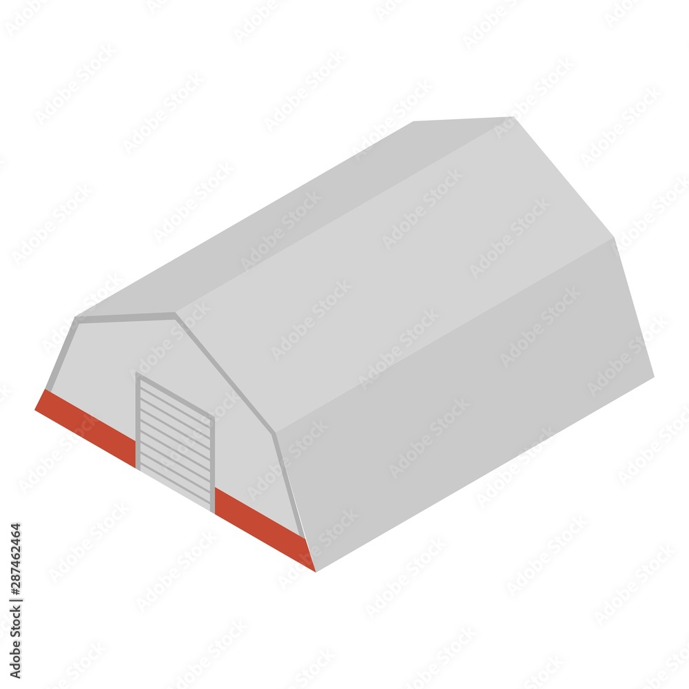 Poster empty hangar icon. isometric of empty hangar vector icon for web design isolated on white background