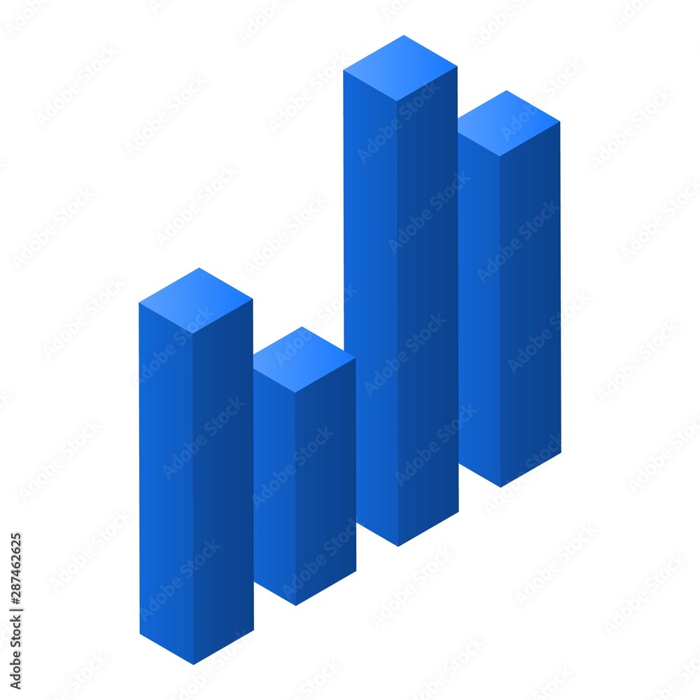 Poster graph bars icon. isometric of graph bars vector icon for web design isolated on white background