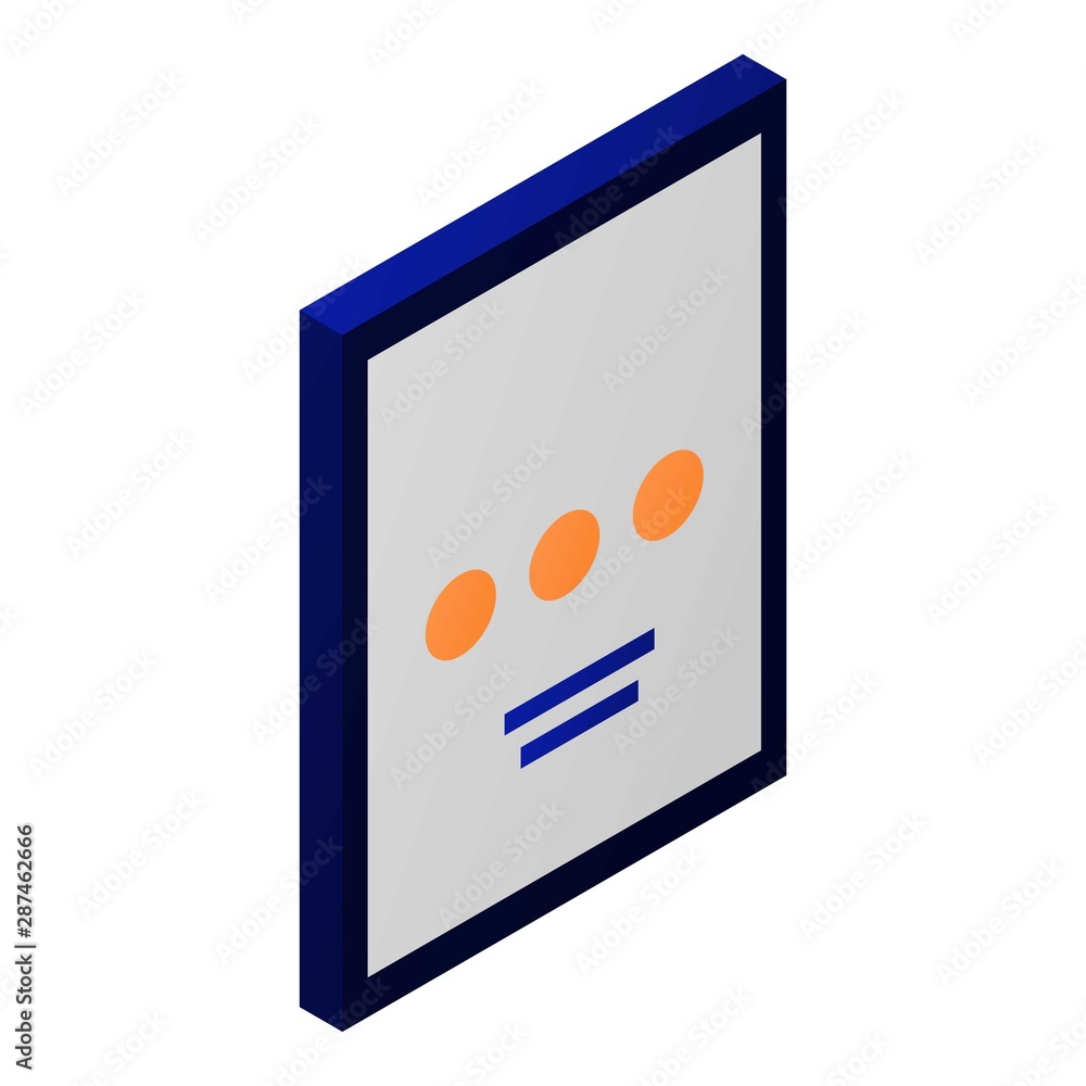 Poster tablet icon. isometric of tablet vector icon for web design isolated on white background