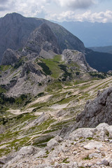 Mountain trails below Triglav mountain