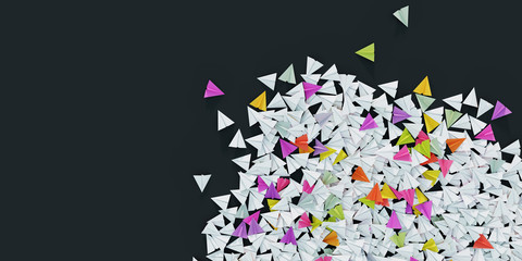 Infinite paper planes, 3d rendering illustration