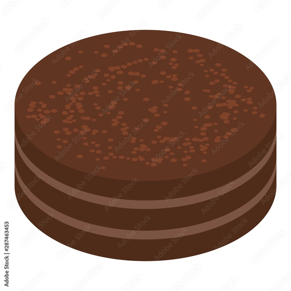 Poster cocoa cake icon. isometric of cocoa cake vector icon for web design isolated on white background