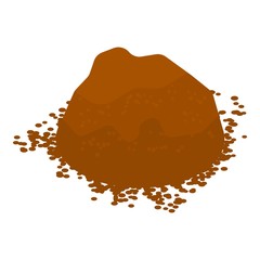 Cocoa powder icon. Isometric of cocoa powder vector icon for web design isolated on white background