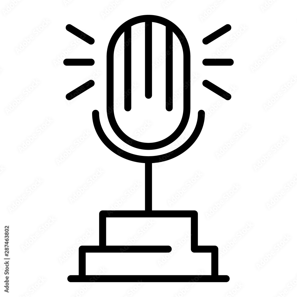 Poster microphone radio ester icon. outline microphone radio ester vector icon for web design isolated on w