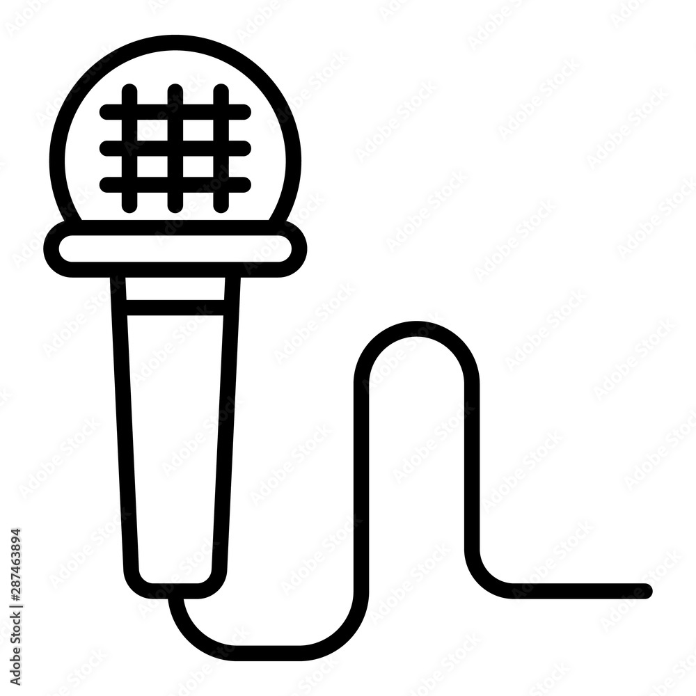Poster wired microphone icon. outline wired microphone vector icon for web design isolated on white backgro