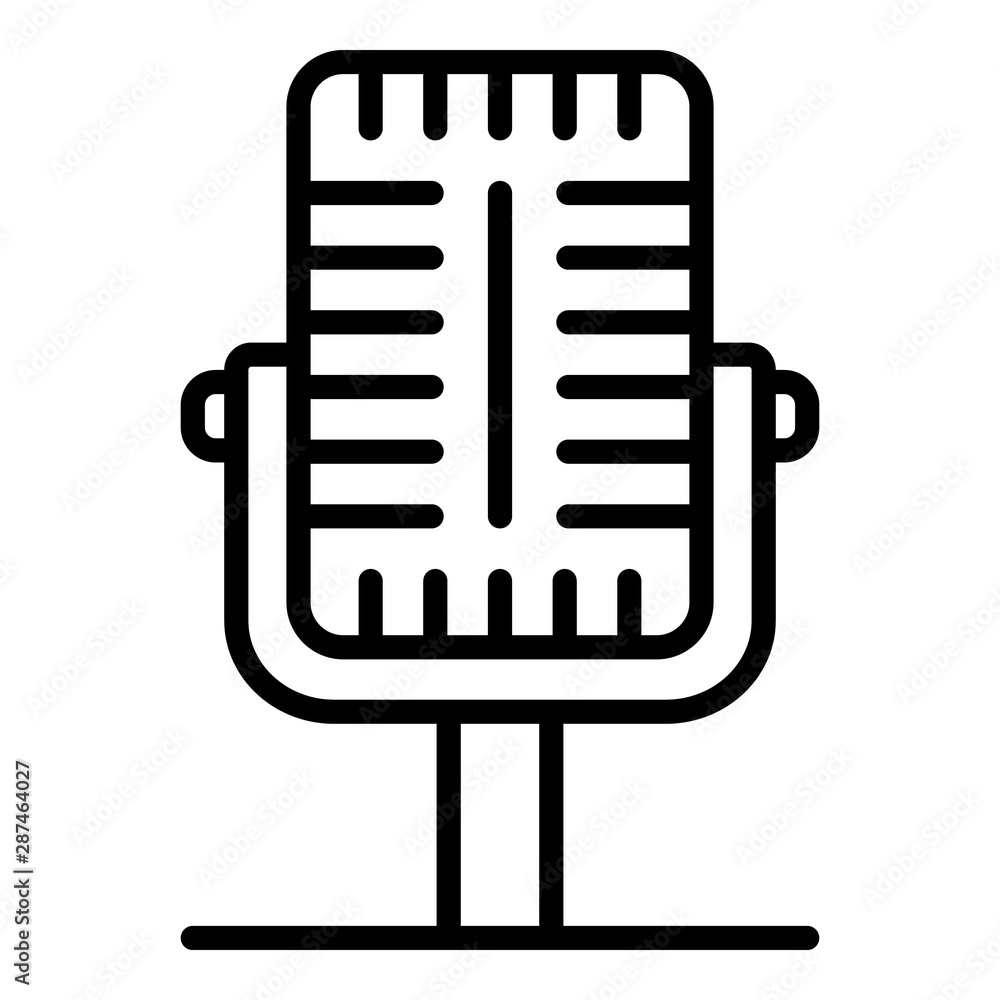 Poster professional microphone icon. outline professional microphone vector icon for web design isolated on