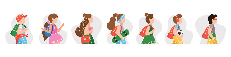 Set of avatars with pupils. Isolated vector card