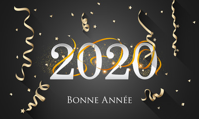 Fototapeta na wymiar Carte de Voeux 2020 - Bonne Année