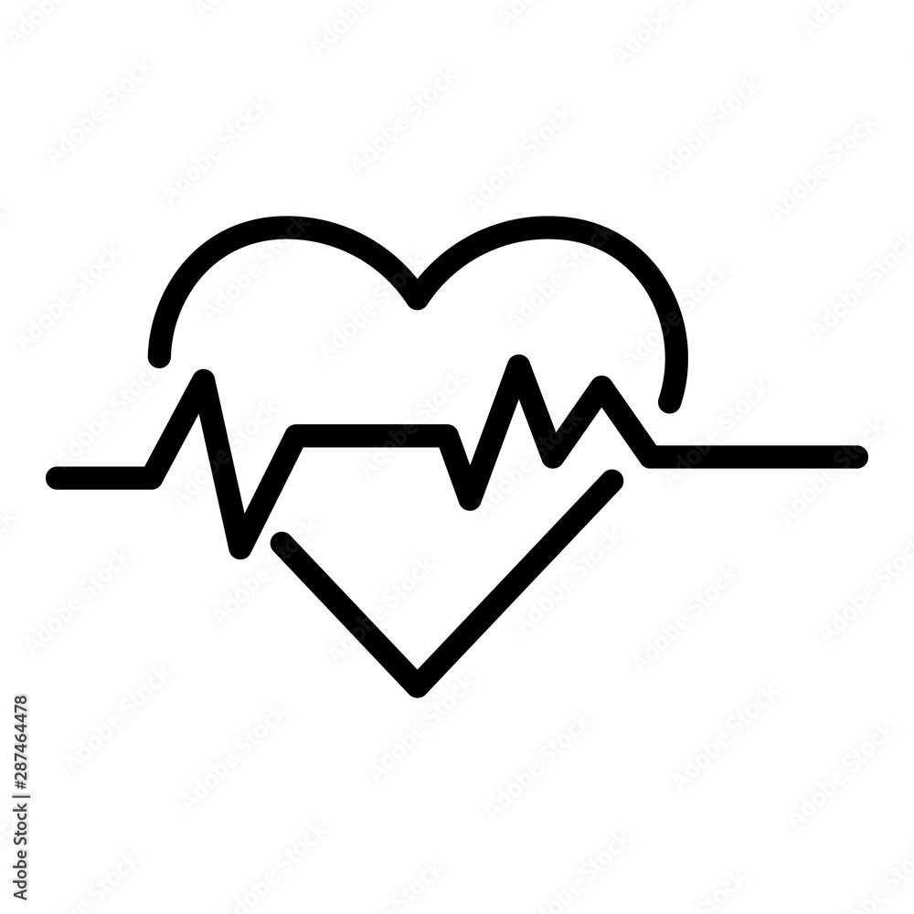 Poster heart pulse icon. outline heart pulse vector icon for web design isolated on white background