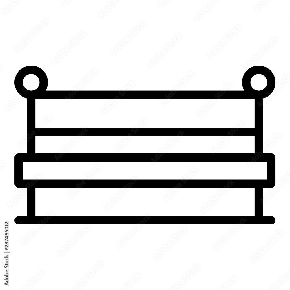 Poster park bench icon. outline park bench vector icon for web design isolated on white background