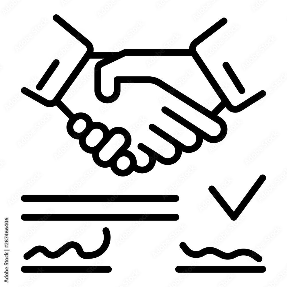 Poster contract signing icon. outline contract signing vector icon for web design isolated on white backgro