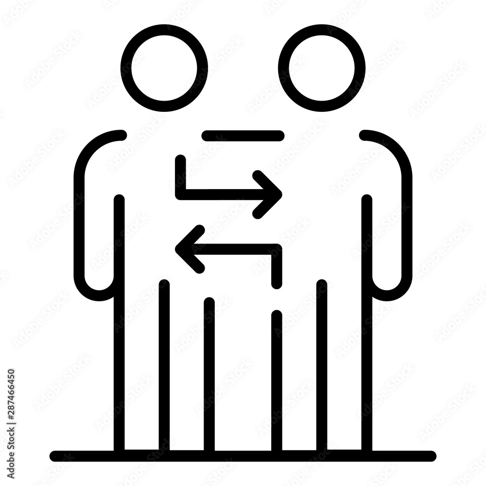 Poster interaction between partners icon. outline interaction between partners vector icon for web design i